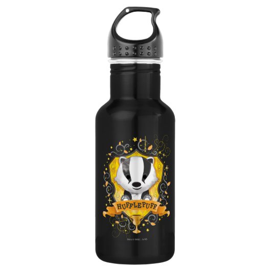 Harry Potter | HUFFLEPUFF™ Crest opladen Waterfles (Voorkant)