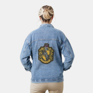 Harry Potter   Hufflepuff Crest Patch Denim Jacket