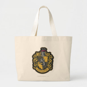 Harry Potter   Hufflepuff Crest Patch Grote Tote Bag