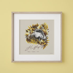 HARRY POTTER™ HUFFLEPUFF™ Floral grafisch Poster