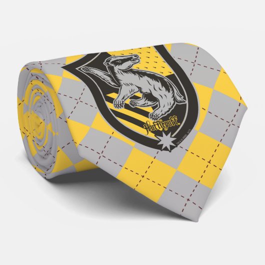 Harry Potter | Hufflepuff House Pride Crest Stropdas (Opgerold)