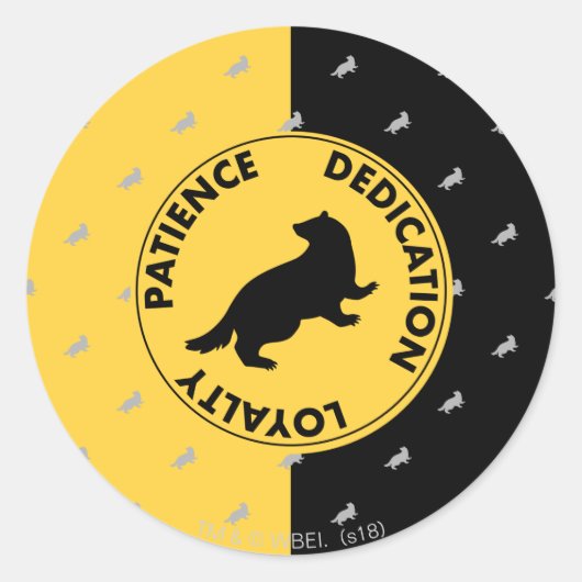 Harry Potter | HUFFLEPUFF™ House Trais Graphic Ronde Sticker (Voorkant)