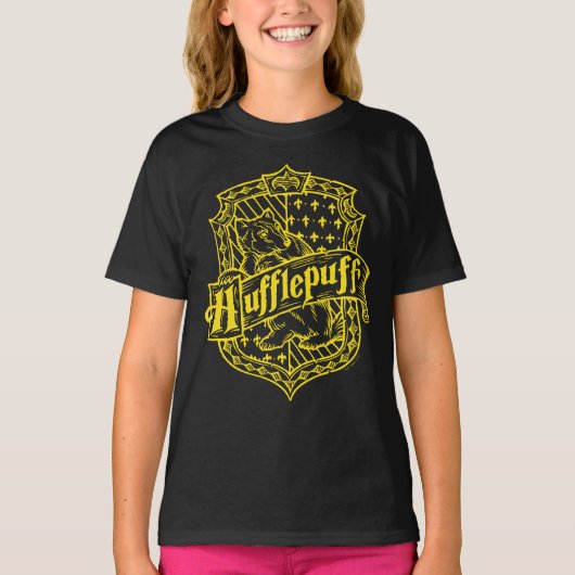 HARRY POTTER™ HUFFLEPUFF™ Line Art Crest T-Shirt (Voorkant)