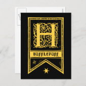 Harry Potter | Hufflepuff Monogram Banner Briefkaart (Voorkant / Achterkant)