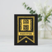 Harry Potter | Hufflepuff Monogram Banner Briefkaart (Staand voorkant)