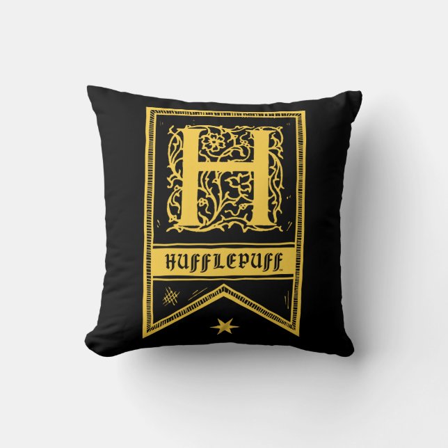 Harry Potter | Hufflepuff Monogram Vlag Kussen (Voorkant)