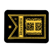 Harry Potter | Hufflepuff Monogram Vlag Magneet (Horizontaal)