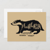Harry Potter| HUFFLEPUFF™ Silhouette Typografie Briefkaart (Voorkant / Achterkant)