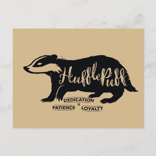 Harry Potter| HUFFLEPUFF™ Silhouette Typografie Briefkaart (Voorkant)