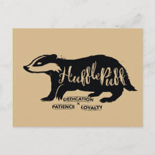 Harry Potter  HUFFLEPUFF™ Silhouette Typografie Briefkaart