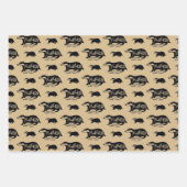 Harry Potter | HUFFLEPUFF™ Silhouette Typografie Inpakpapier Vel (Voorkant)