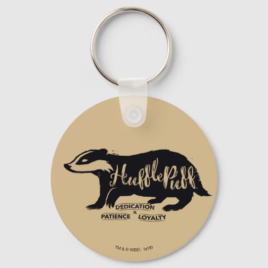 Harry Potter | HUFFLEPUFF™ Silhouette Typografie Sleutelhanger (Voorkant)