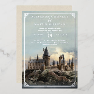 Harry Potter Huwelijk in het Kasteel van Hogwart Folie Uitnodiging