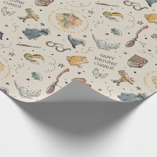 Harry Potter Icons Pattern - Birthday Cadeaupapier (Hoek)