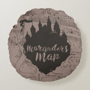 Harry Potter   Kaart HOGWARTS™ Castle Marauder Rond Kussen