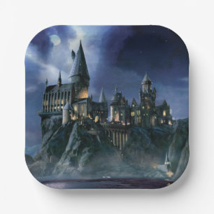 Harry Potter Kasteel Hogwarts in het maanlicht Papieren Bordje