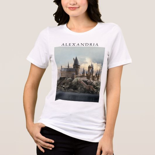 Harry Potter | Kasteel van Zweinstein overdag Tri-Blend Shirt (Voorkant)
