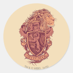 Harry Potter   Leeuw Crest van Gryffindor Ronde Sticker