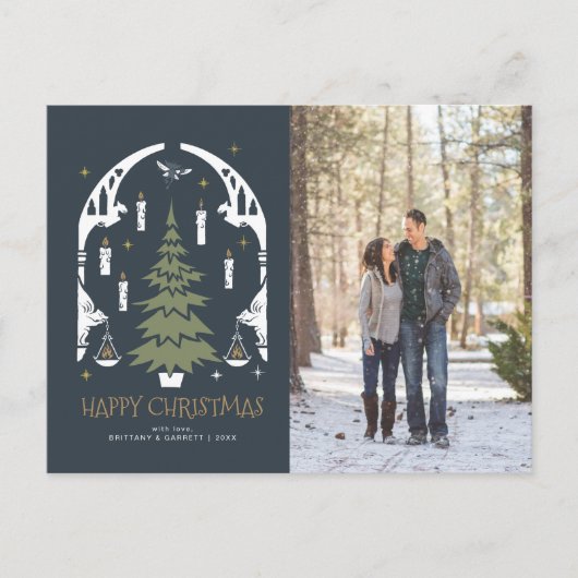 HARRY POTTER™ Magische kerstboom Feestdagenkaart (Voorkant)