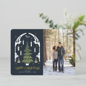 HARRY POTTER™ Magische kerstboom Folie Feestdagenkaart (Staand Voorkant)