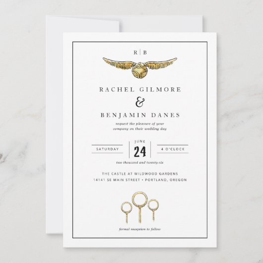 Harry Potter magische Waterverf bruiloft Kaart (Voorkant)