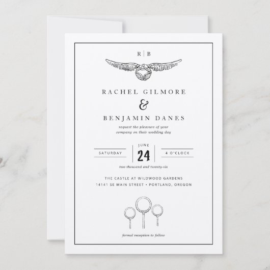 Harry Potter magische Waterverf bruiloft Kaart (Voorkant)