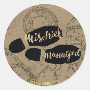 Harry Potter MISCHIEF MANAGED™ Kaart Voetsporen Ronde Sticker