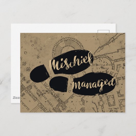 Harry Potter | MISCHIEF MANAGED™ Map Footprint Briefkaart (Voorkant / Achterkant)