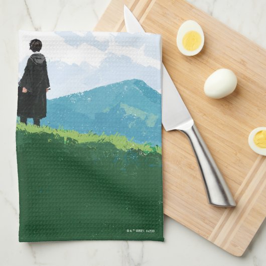 HARRY POTTER™ over het HOGWARTS™ Castle Theedoek (Quarter Fold)