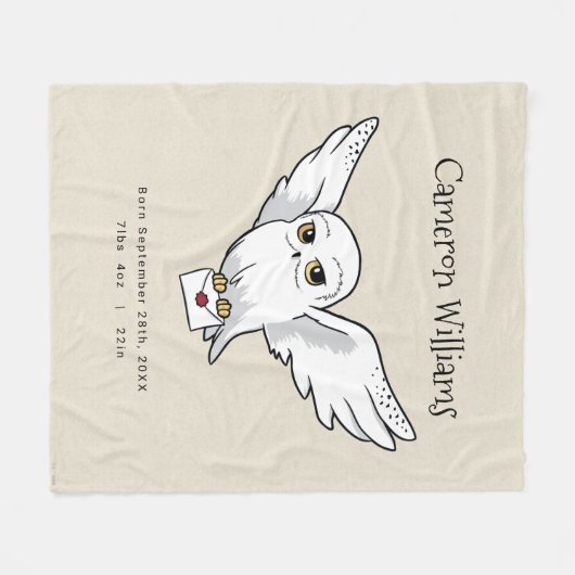 Harry Potter | Personalized Hedwig Fleece Deken (Voorkant (Horizontaal))