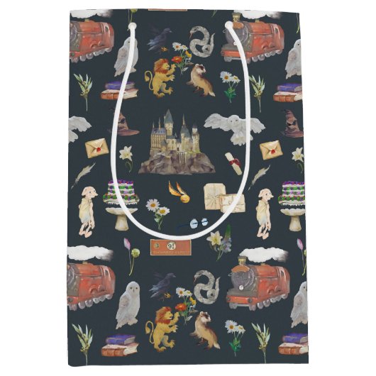 HARRY POTTER™ | Pictogrampatroon Medium Cadeauzakje (Voorkant)
