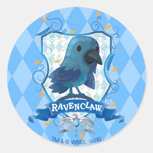 Harry Potter | RAVENCLAW™ Crest opladen Ronde Sticker (Voorkant)