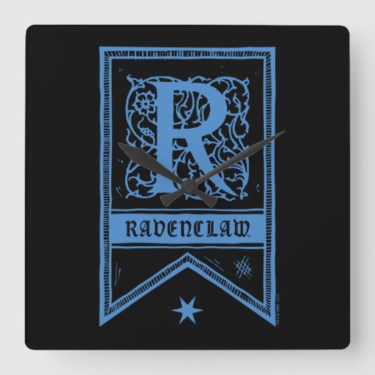 Harry Potter | Ravenclaw Monogram Banner Vierkante Klok (Voorkant)