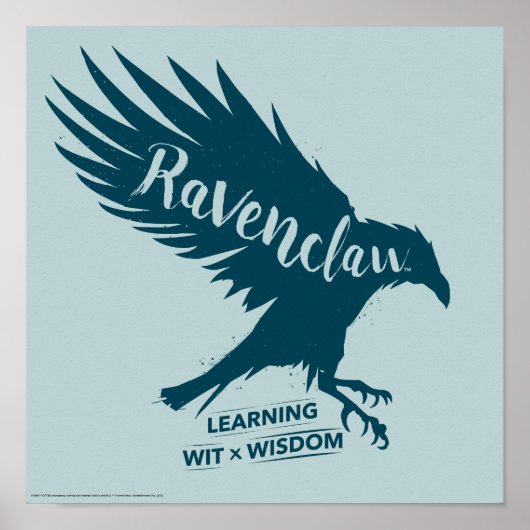 Harry Potter | RAVENCLAW™ Silhouet Typografie Poster (Voorkant)
