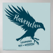 Harry Potter | RAVENCLAW™ Silhouette Typografie Poster (Voorkant)