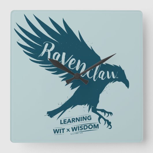 Harry Potter | RAVENCLAW™ Silhouette Typografie Vierkante Klok (Voorkant)