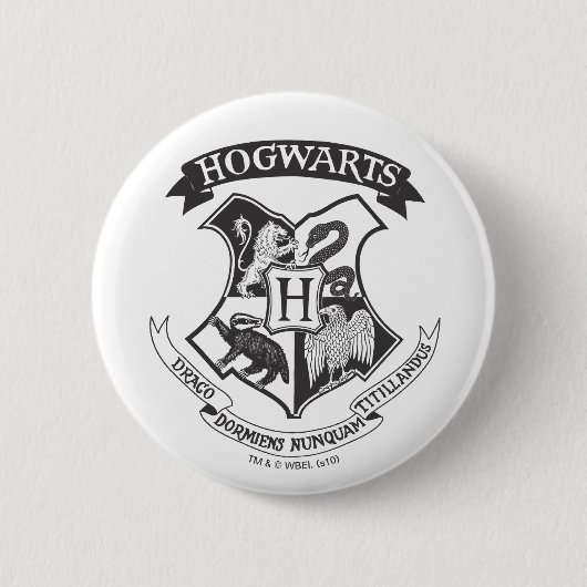 Harry Potter | Retro Hogwarts Wapen Ronde Button 5,7 Cm (Voorkant)