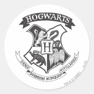 Harry Potter   Retro Hogwarts Wapen Ronde Sticker
