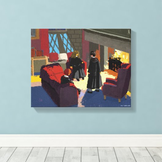HARRY POTTER™, Ron & Hermione in Common Room Canvas Afdruk (Insitu (Houten vloer))
