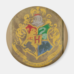 Harry Potter   Rustic Hogwarts Crest Magneet