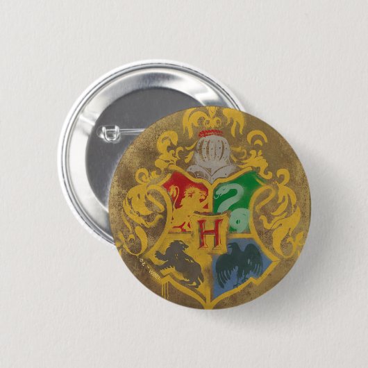 Harry Potter | Rustic Hogwarts Crest Ronde Button 5,7 Cm (Voorkant /achterkant)