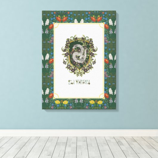 HARRY POTTER™ | SLYTHERIN™ Crest Canvas Afdruk (Insitu (Houten vloer))
