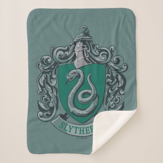 Harry Potter | Slytherin Crest Green Sherpa Deken (Voorkant)