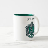 Harry Potter | Slytherin Crest | Jouw namen toevoe Tweekleurige Koffiemok (Voorkant rechts)
