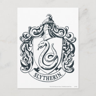 Harry Potter Slytherin Crest - Zwart-wit Briefkaart