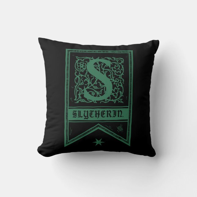 Harry Potter | Slytherin Monogram Banner Kussen (Voorkant)