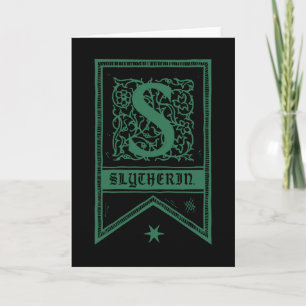 Harry Potter   Slytherin Monogram Vlag Notitiekaartje
