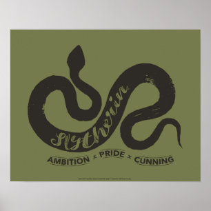 Harry Potter SLYTHERIN™ Silhouet Typography Poster