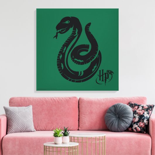 Harry Potter | Slytherin Snake Icon Canvas Afdruk (Insitu (Woonkamer))