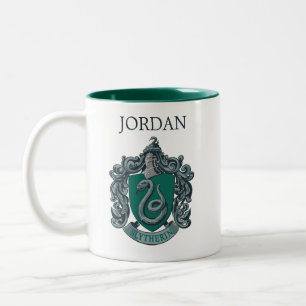 Harry Potter   Slytherin Wapen   Voeg je naam toe Tweekleurige Koffiemok